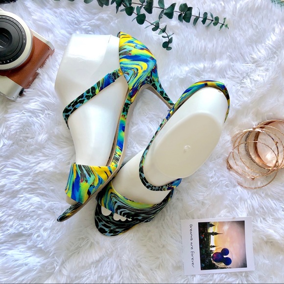 Impo Tie Dye Animal Print Stiletto Heel Sandals - Picture 1 of 8